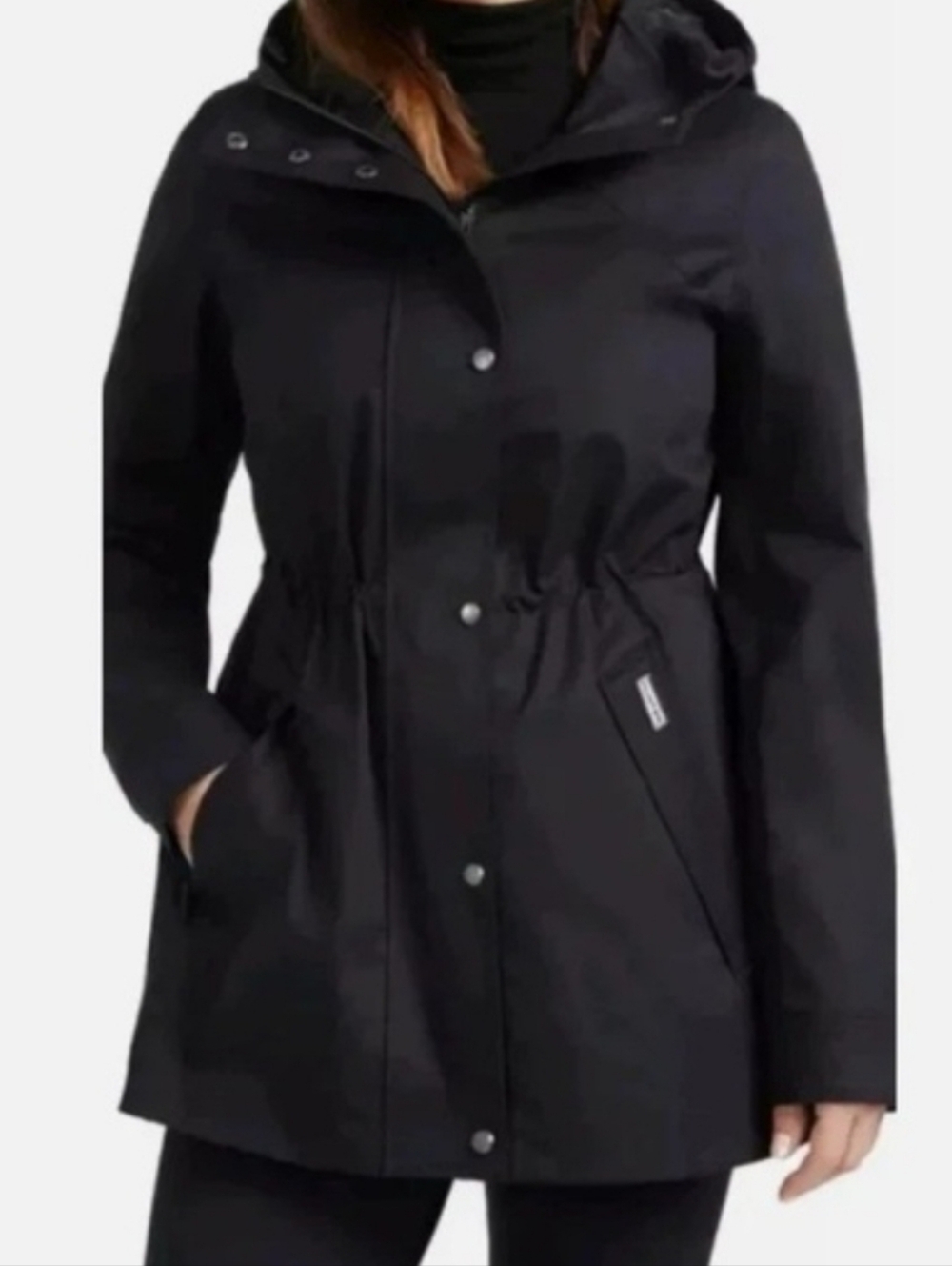 New Hunter Ladies' Rain Jacket Water & Wind Resistant Hooded Snap Button Zip